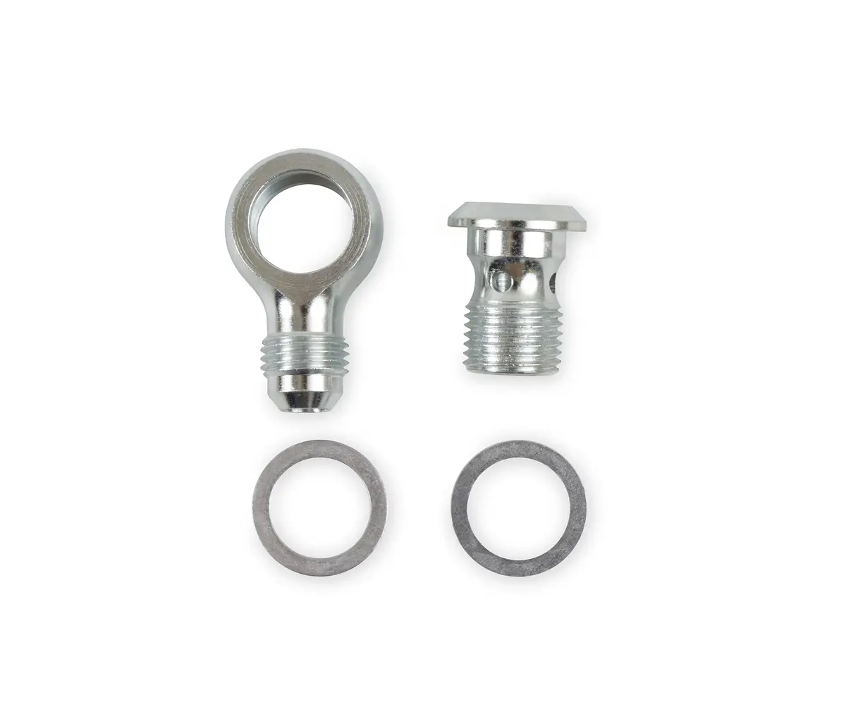 Earls PS0004ERL Power Steering Banjo Bolt & Fitting -6AN | Convert Saginaw Pumps for Easy Power Steering Swap - main product image