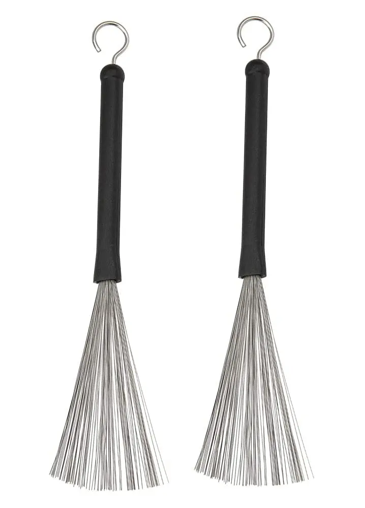 Jiayouy Retractable Drum Wire Brushes with Rubber Handle & Steel Wire, 320mm (12.5") | For Cajon, Jazz, Acoustic Drums - main product image