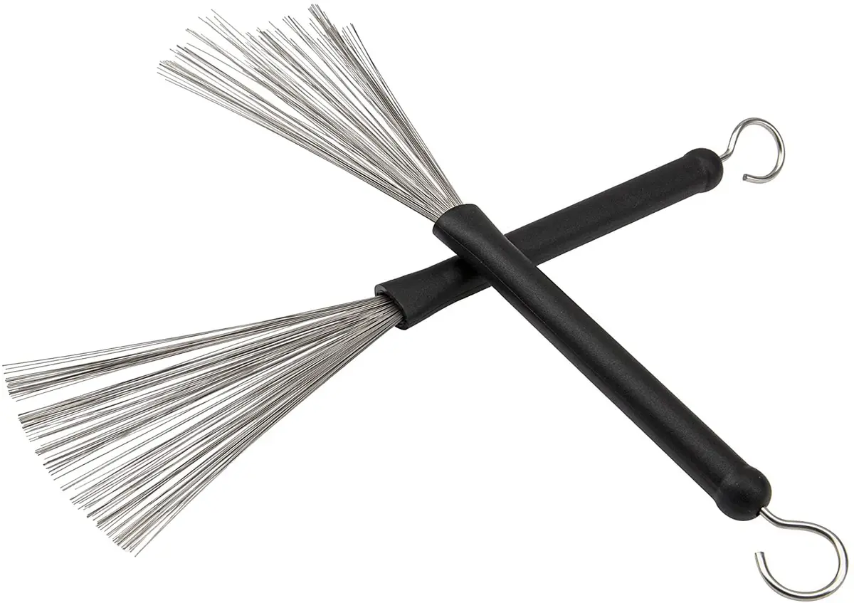 Jiayouy Retractable Drum Wire Brushes with Rubber Handle & Steel Wire, 320mm (12.5") | For Cajon, Jazz, Acoustic Drums - view 3