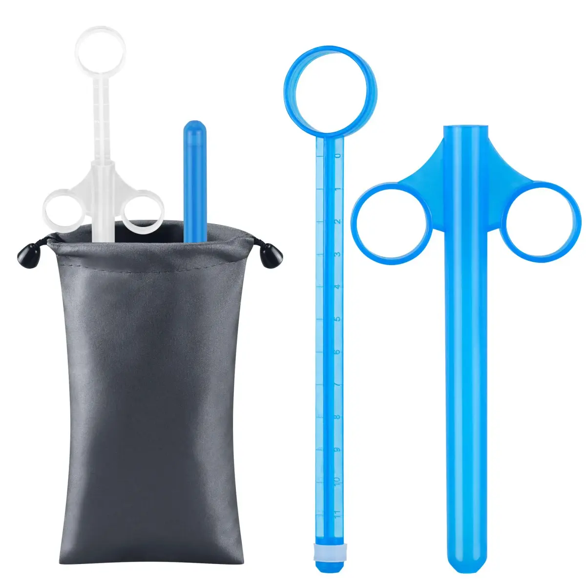 NEWJINDA Clear 2-Pack Lube Applicator Syringe with 10ml Precise Scales & Storage Bag | Reusable Anal Lube Shooter for Women, Men & Couples - main product image