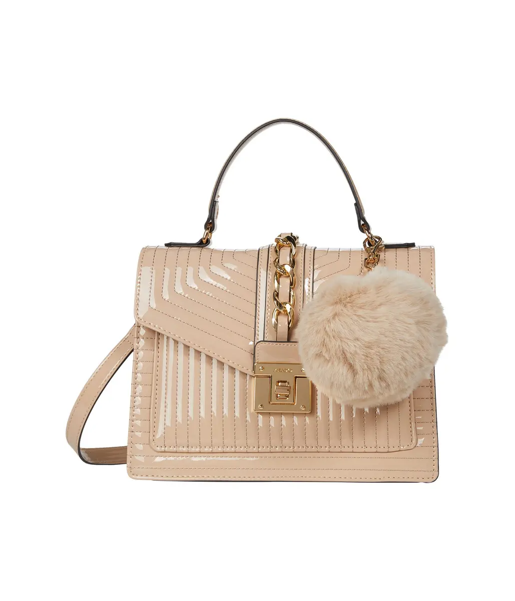 ALDO Women's Jerilini Medium Top Handle Bag Beige | Stylish Everyday Handbag with Python Ornament - main product image