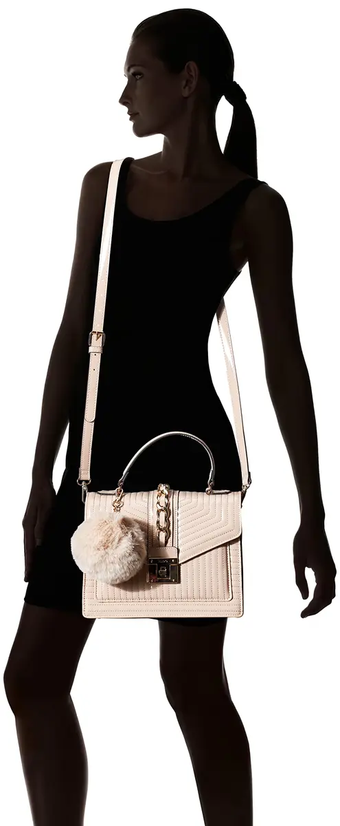 ALDO Women's Jerilini Medium Top Handle Bag Beige | Stylish Everyday Handbag with Python Ornament - view 2