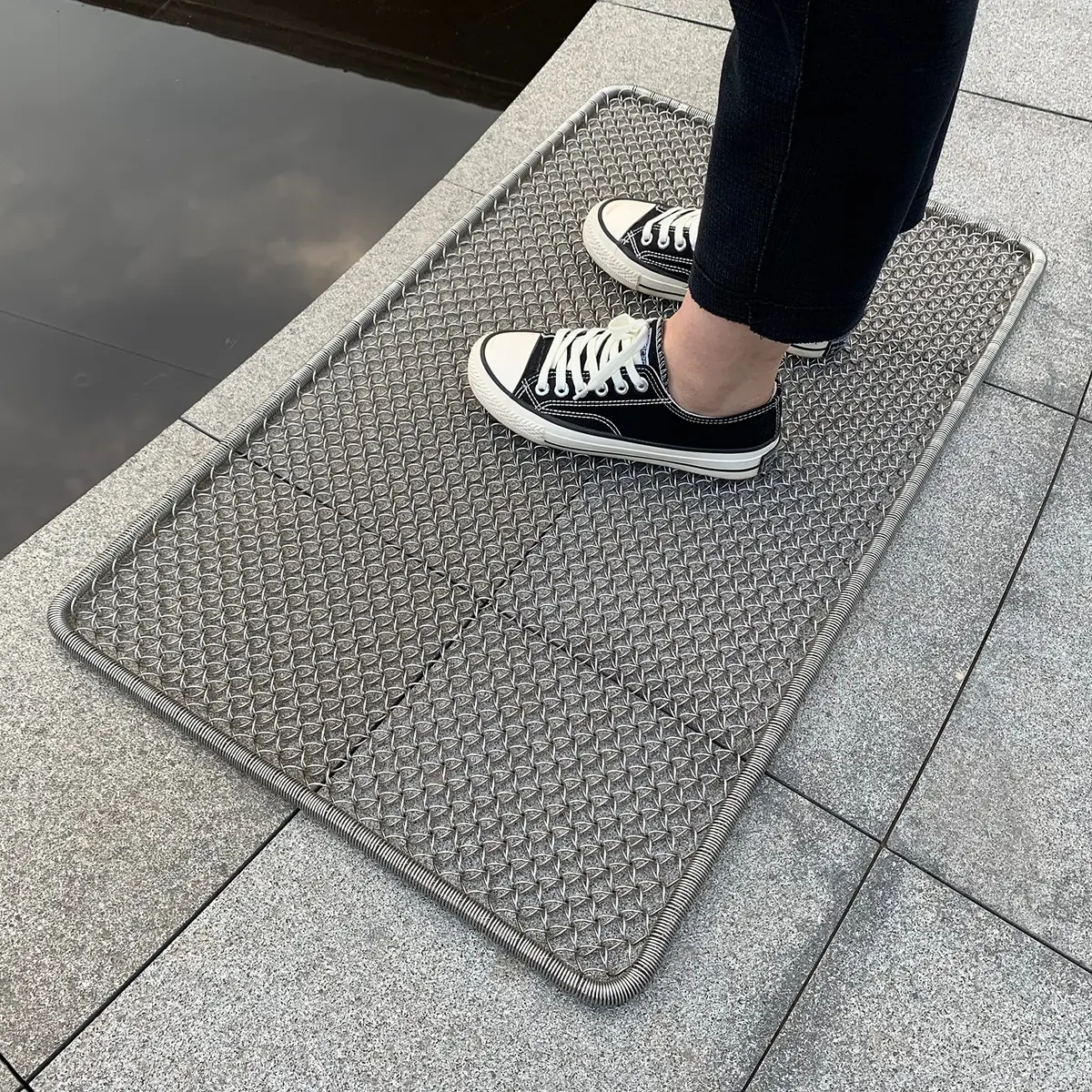 DAOMAER Metal Outdoor Entrance Door Mat, Waterproof, Odorless, Easy to Clean, All-Weather Heavy Duty Scraper Door Mat 47cm x 79cm (18.5"x31") | Stainless Steel Wire Mesh - main product image