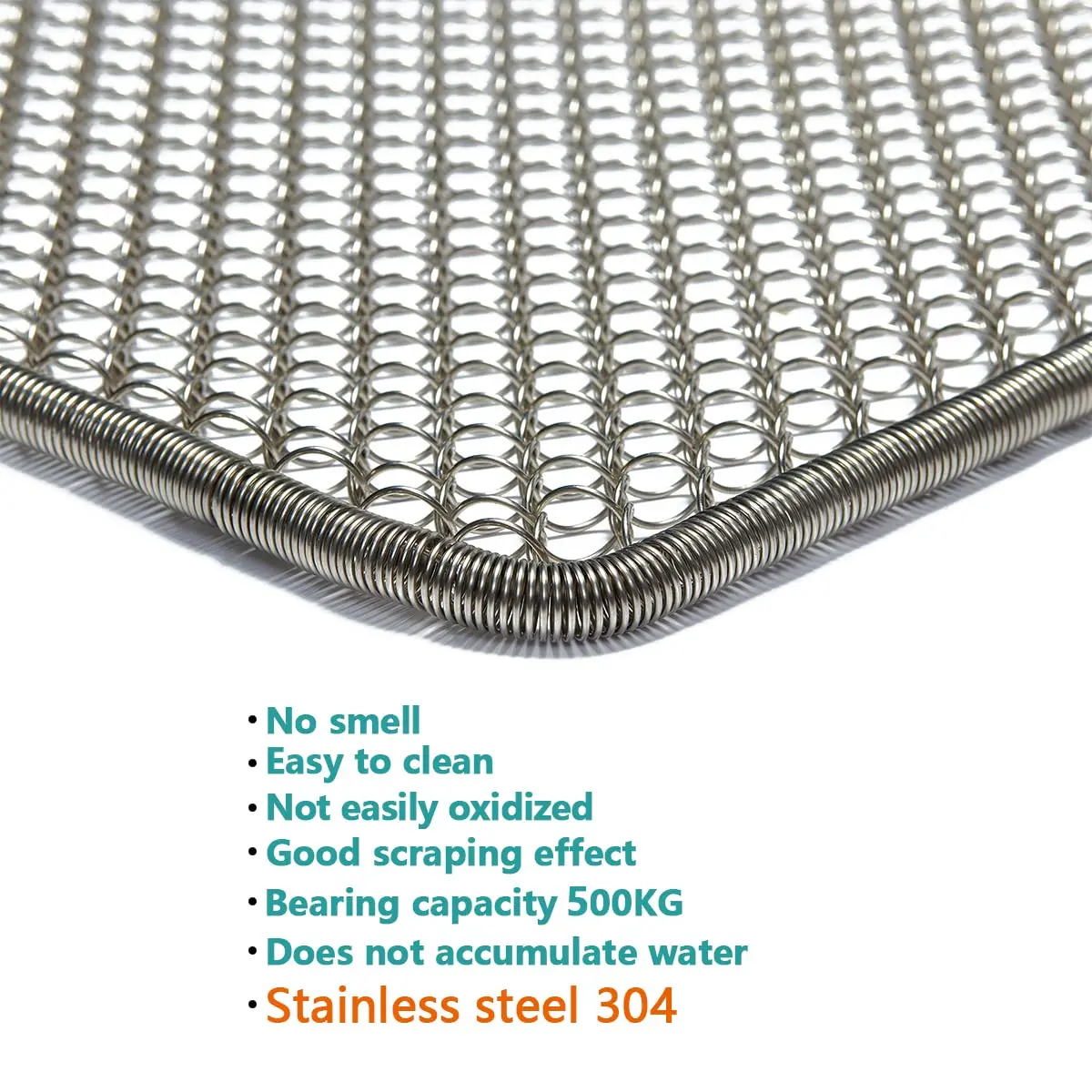 DAOMAER Metal Outdoor Entrance Door Mat, Waterproof, Odorless, Easy to Clean, All-Weather Heavy Duty Scraper Door Mat 47cm x 79cm (18.5"x31") | Stainless Steel Wire Mesh - view 5
