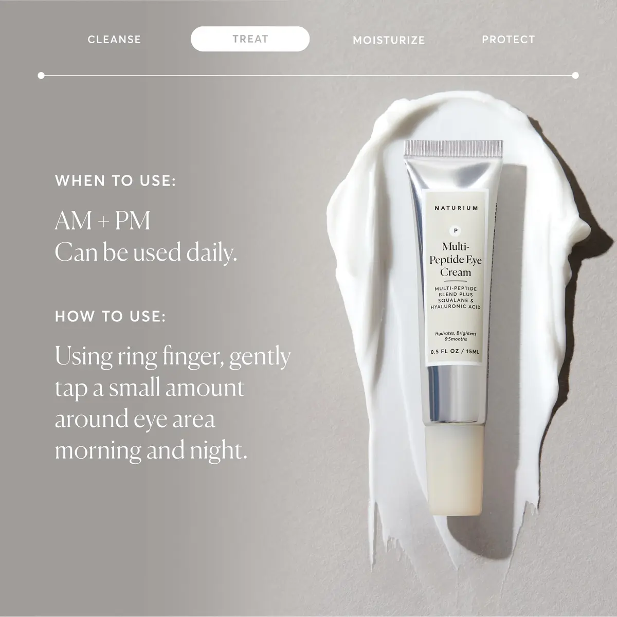 Naturium Multi-Peptide Eye Cream 0.5 oz (15 ml) | Smooths Fine Lines & Wrinkles - view 4