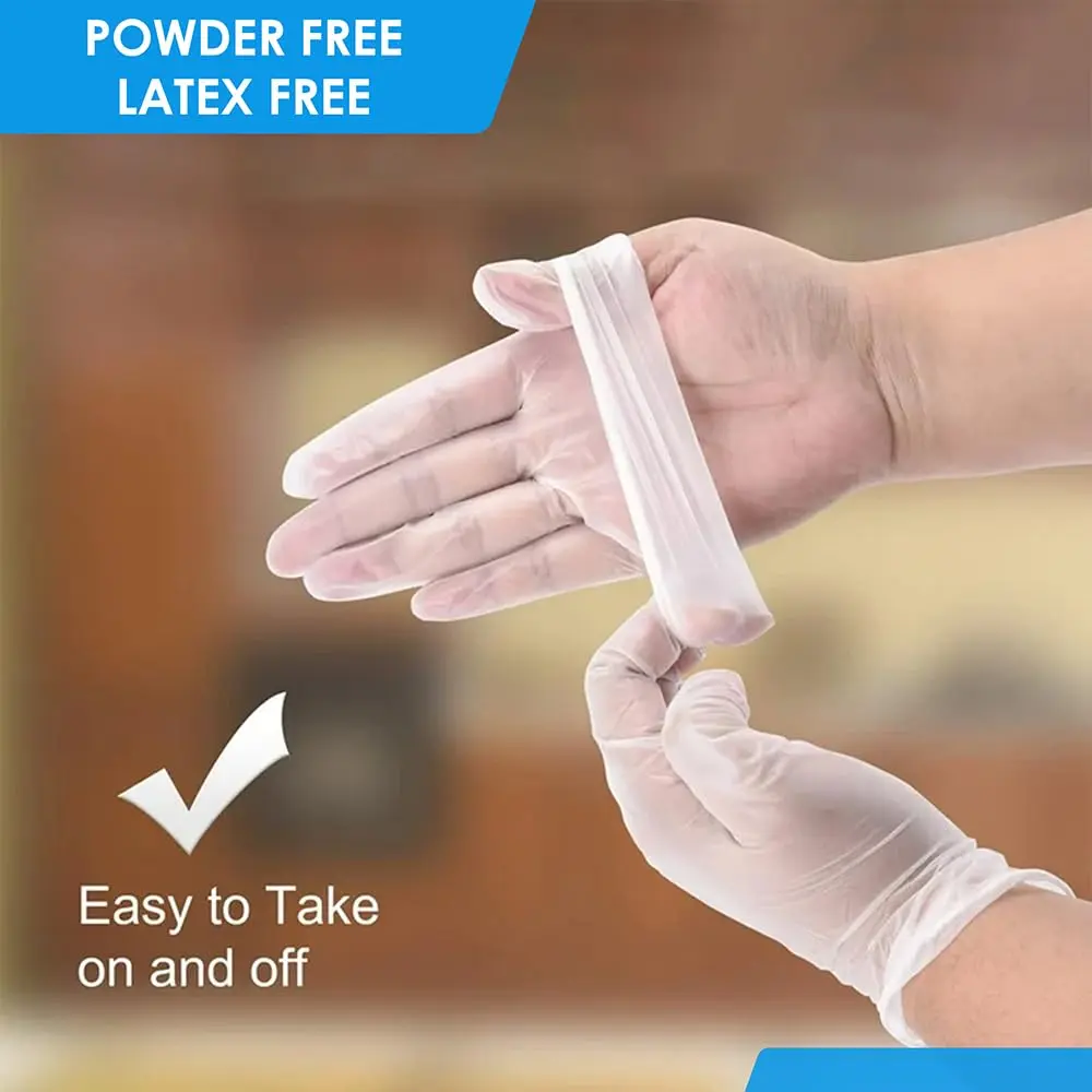 Primacare VG-2502 Vinyl Examination Gloves Large | Latex-Free, Powder-Free, 100 Gloves - view 3