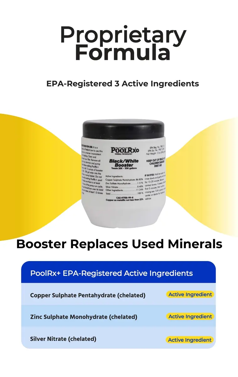 poolrx 4-Pack PoolRx+ Booster Black Swimming Pool Algaecide | Effective 6 Months, NSF Certified - view 2
