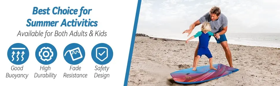 RAYWER Body Board Lightweight with EPS Core 41-INCH | Impact-Resistant, HDPE Slick Bottom, Kids & Adults - view 7