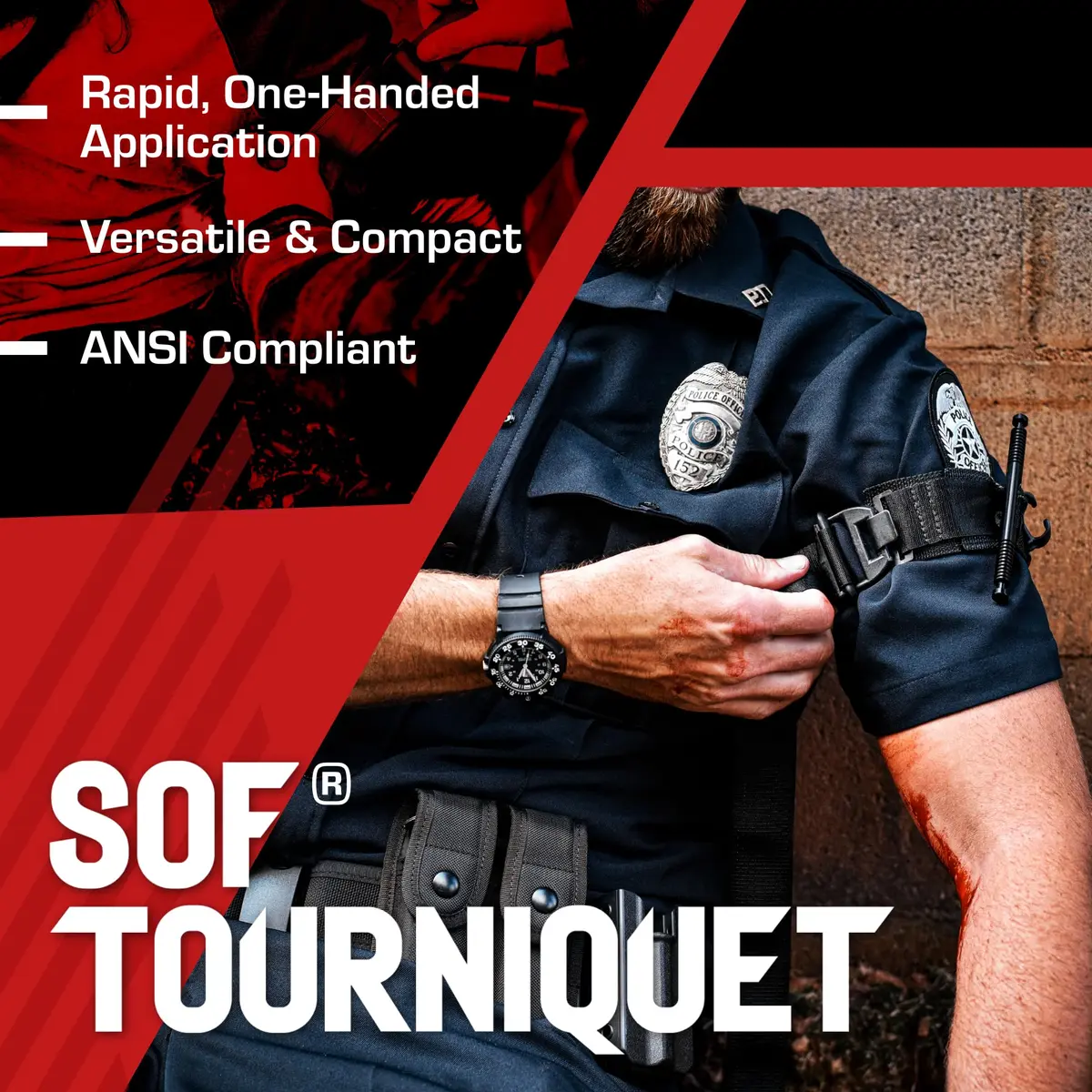 SOF TOURNIQUET Generation 5 | Military-Grade Bleeding Control Tourniquet, Black, Essential First Aid (105g) - view 5
