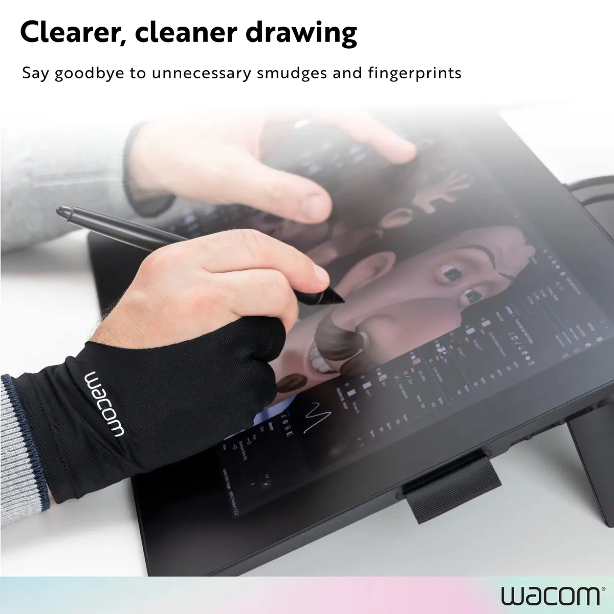 Wacom Artist Drawing Glove Black One-Size | Reduces Friction for Digital Art Creation - view 5