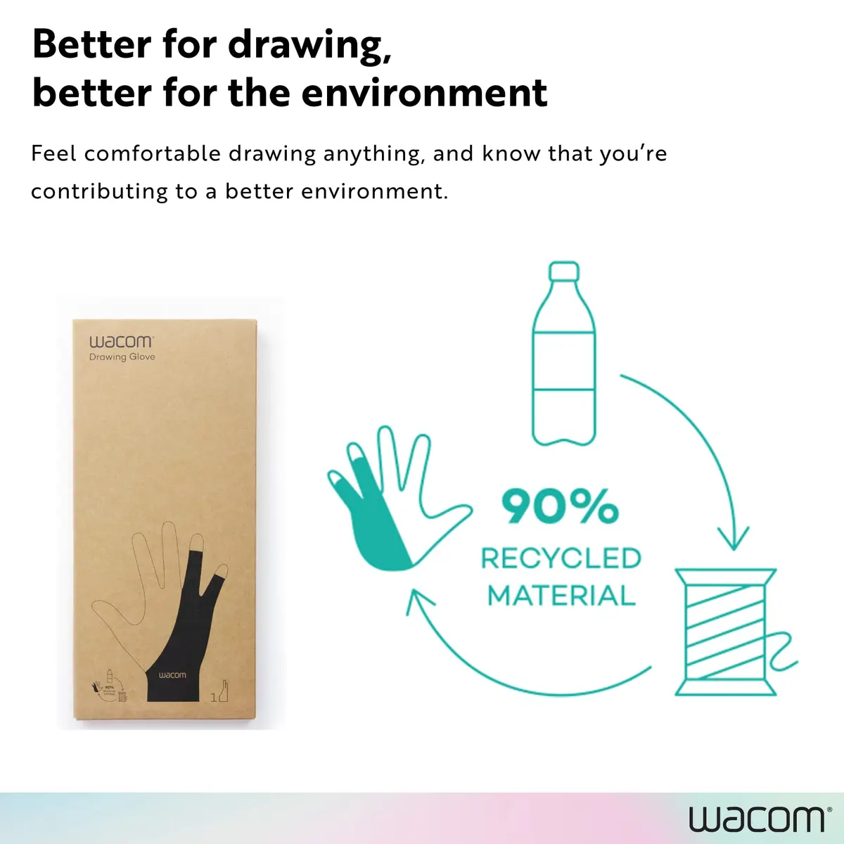 Wacom Artist Drawing Glove Black One-Size | Reduces Friction for Digital Art Creation - view 6