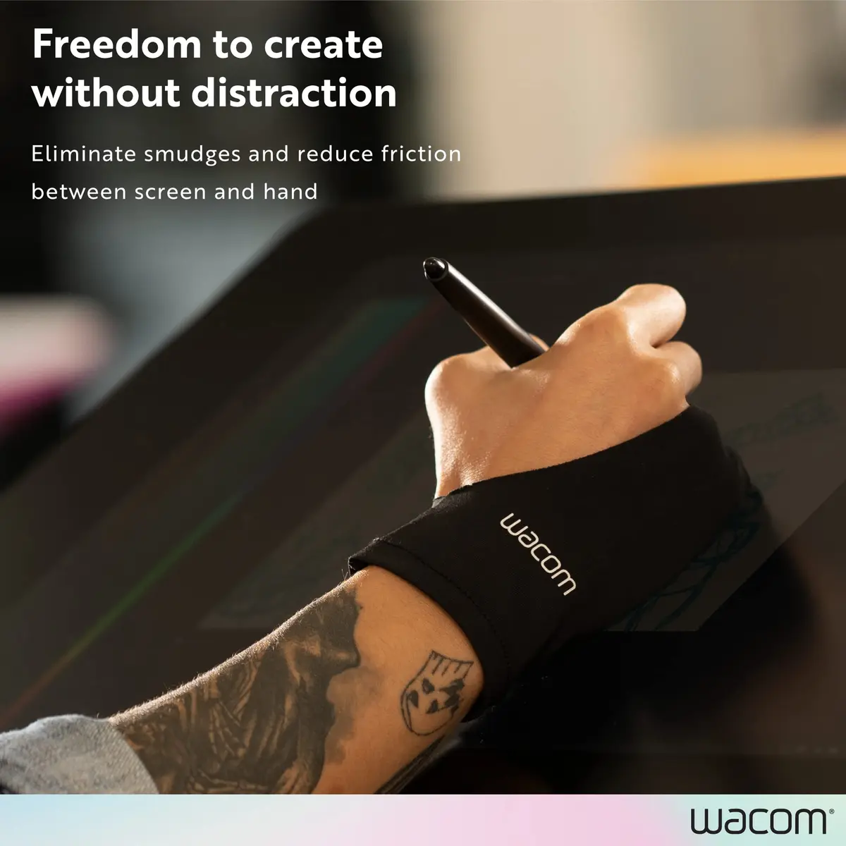 Wacom Artist Drawing Glove Black One-Size | Reduces Friction for Digital Art Creation - view 2