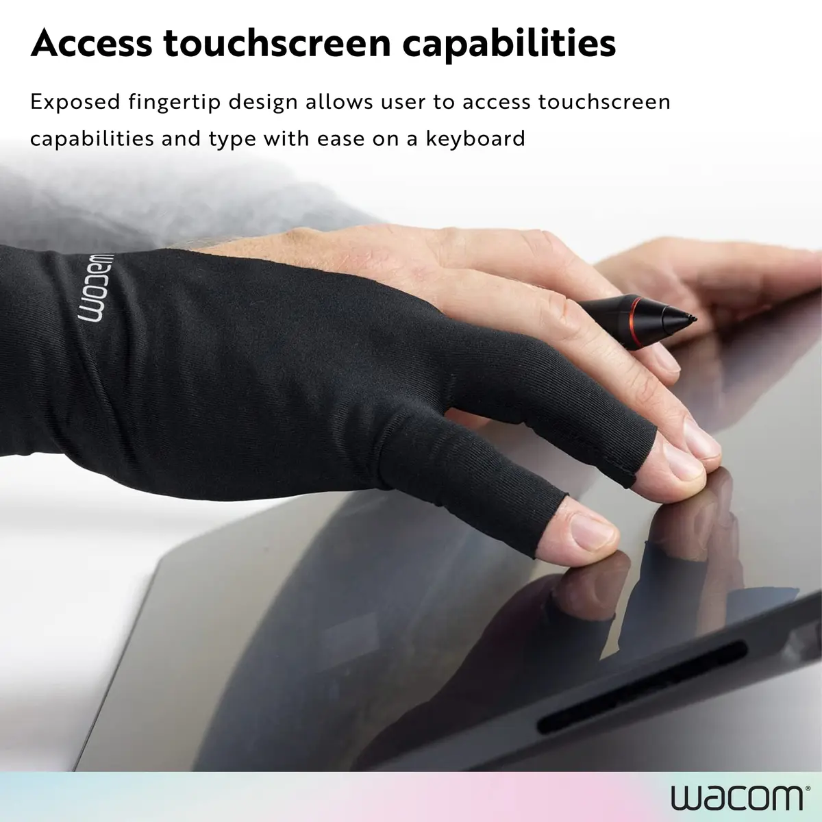 Wacom Artist Drawing Glove Black One-Size | Reduces Friction for Digital Art Creation - view 4
