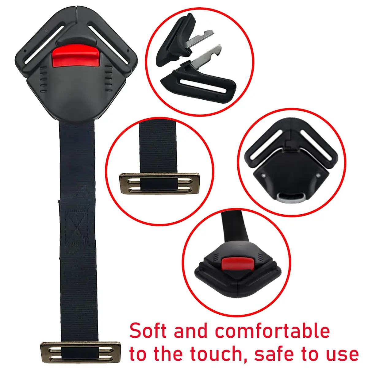 CaoXiong Universal Seat Chest Harness Clip Black | Secure 5-Point Harness for Baby Seats - view 3