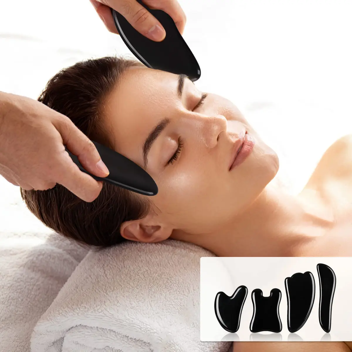 airogym Guasha Massage Tool, Natural Gua Sha Board, 4PCS for SPA & Therapy | Muscle & Facial Care - view 6