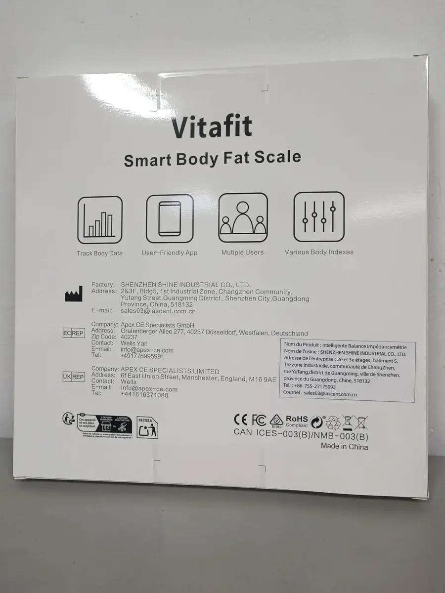 Vitafit Smart Body Weight Scale 1.15 kg (2.54 lb) | High Accuracy 0.05 kg (0.1 lb) with 13 Body Compositions - view 9