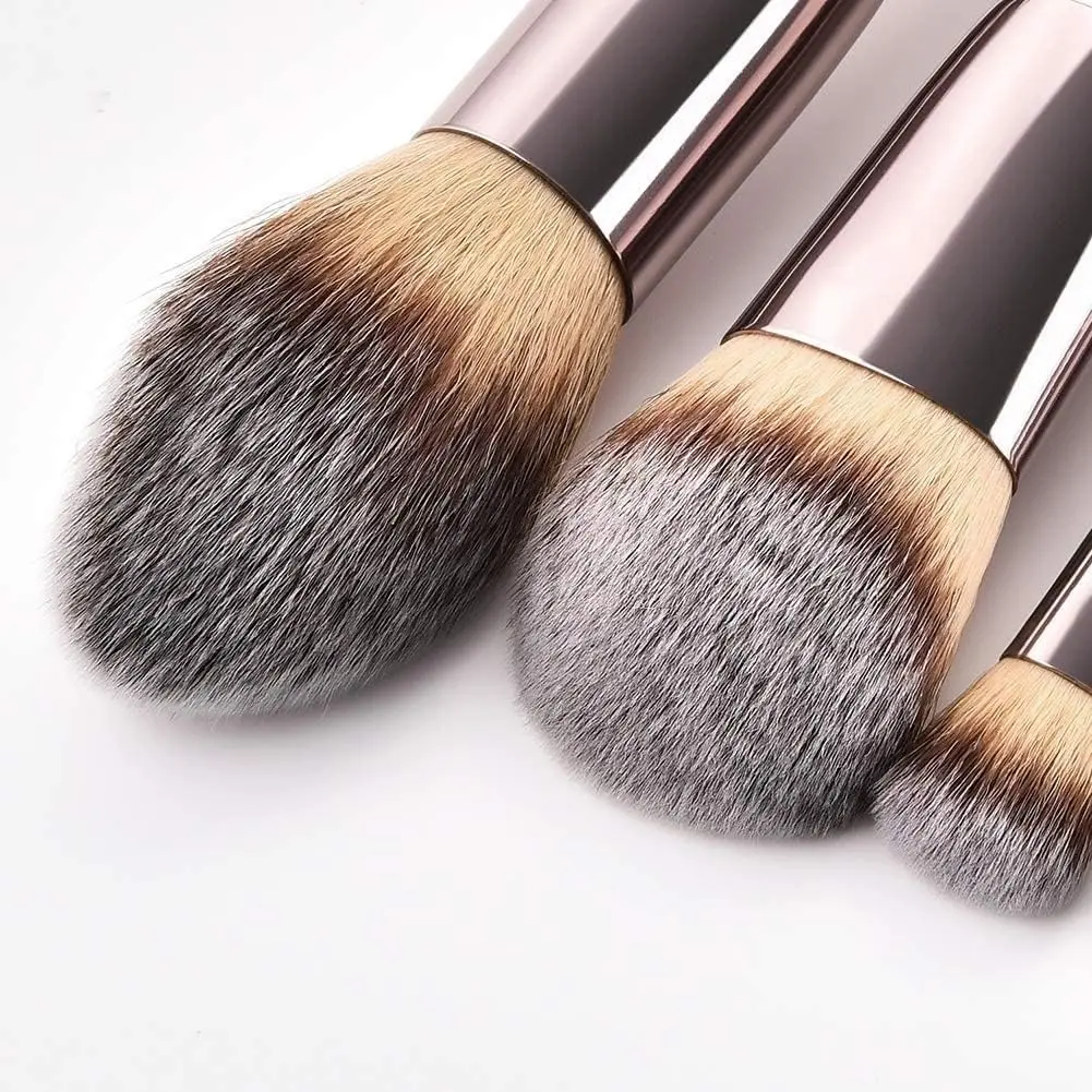 Hexue 10 pcs Champagne Gold Makeup Brush Set, 16 Brushes | Cruelty-Free Silky Synthetic Fibers - view 9