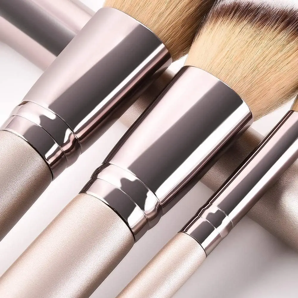 Hexue 10 pcs Champagne Gold Makeup Brush Set, 16 Brushes | Cruelty-Free Silky Synthetic Fibers - view 10