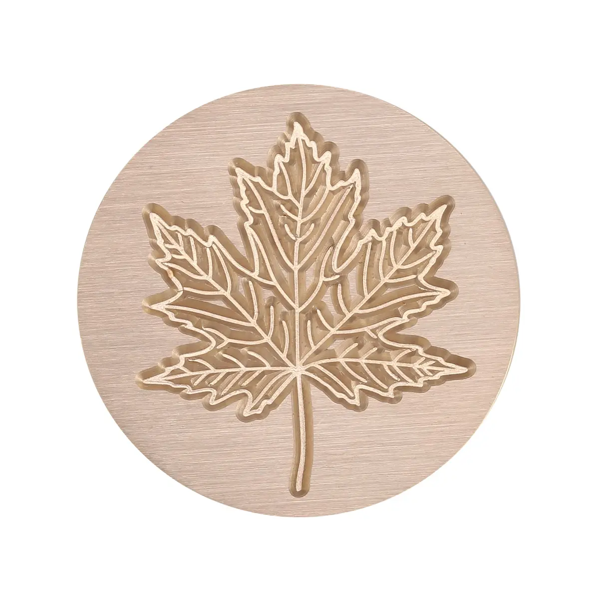 Yoption Fall Maple Leaf Wax Seal Stamp for Envelope and Invitation Seals | 25mm Diameter, Copper & Rosewood Handle - view 4
