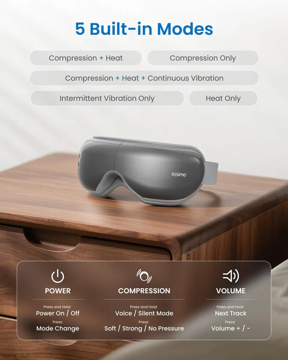 RENPHO Eyeris 1 Eye Massager with Heat | Heated Massage Eye Mask for Relaxation & Sleep - view 5