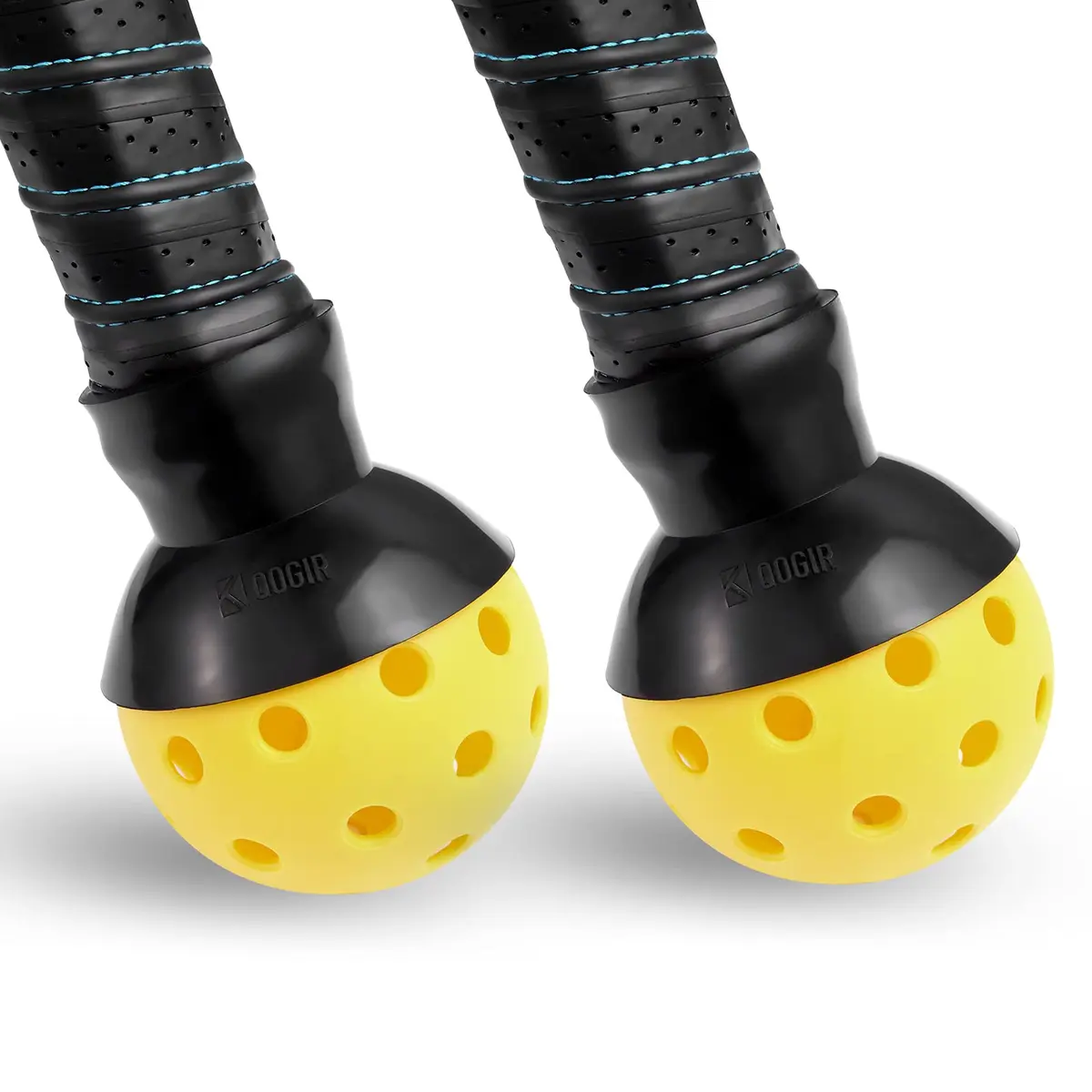 EASYPICK Pickleball Ball Retriever Picker Upper 2 Pack Black | Attaches to Paddle Without Bending - main product image