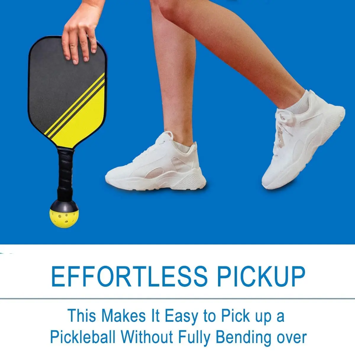 EASYPICK Pickleball Ball Retriever Picker Upper 2 Pack Black | Attaches to Paddle Without Bending - view 2