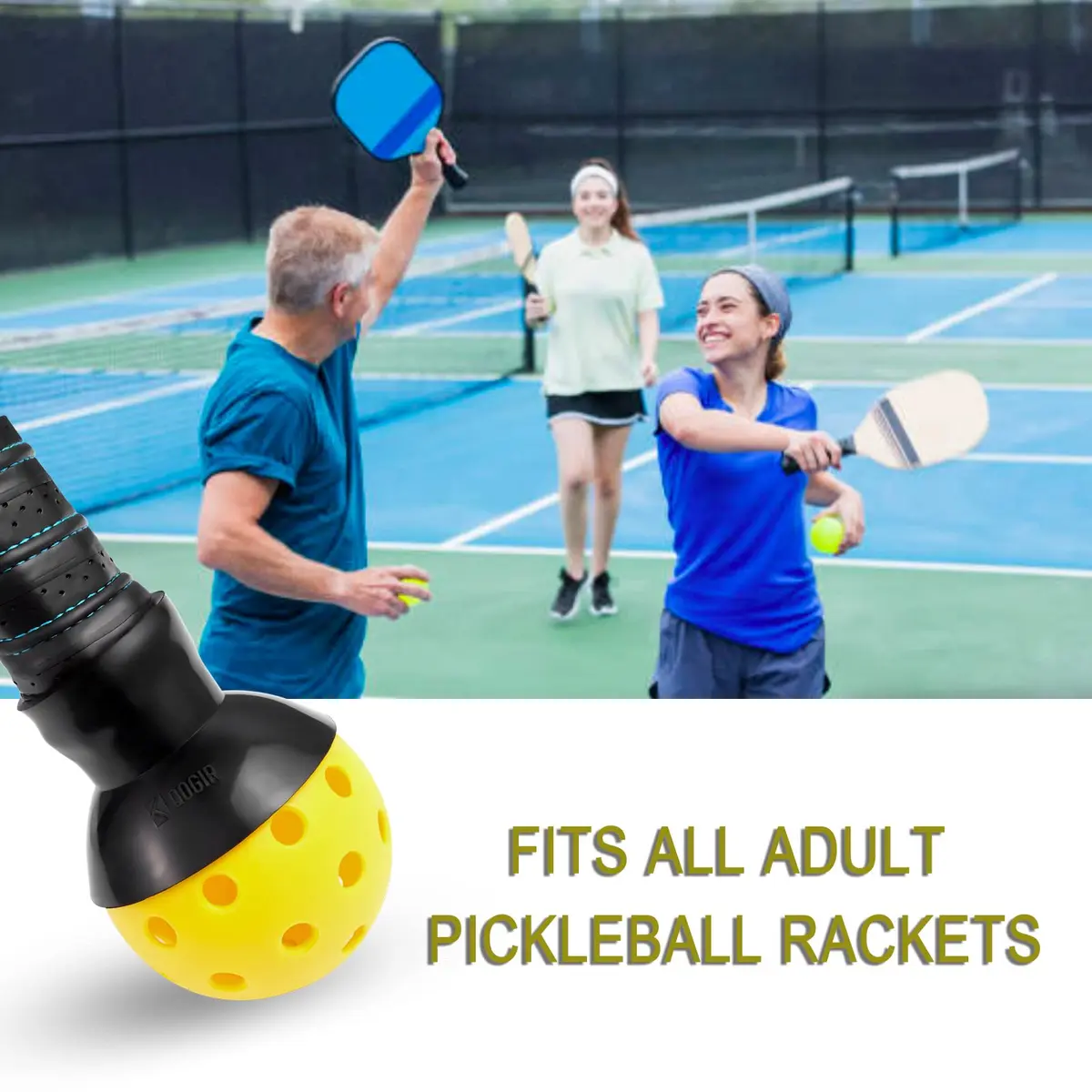 EASYPICK Pickleball Ball Retriever Picker Upper 2 Pack Black | Attaches to Paddle Without Bending - view 3