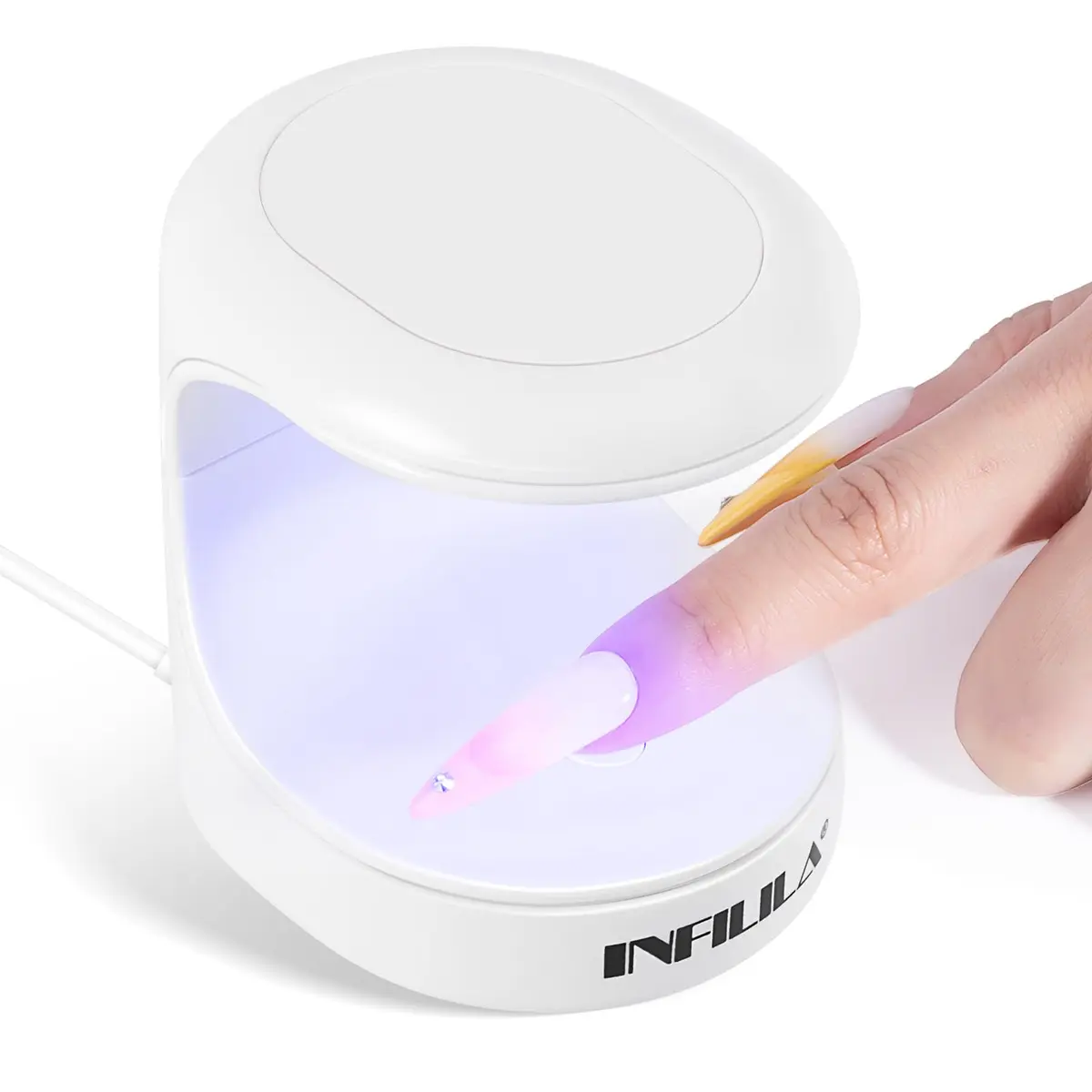 NXJ INFILILA Mini UV LED Nail Lamp 16W, Portable USB Gel Dryer | Single Finger Curing - main product image
