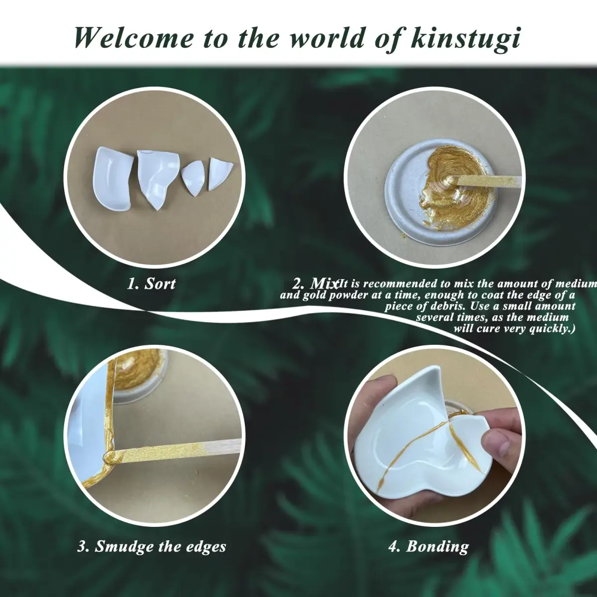 1DFAUL Kintsugi Repair Kit Gold, Japanese Kintsugi Kit for Ceramic Repair 25ml (0.84 Fl Oz) | Restore Meaningful Pottery - view 2