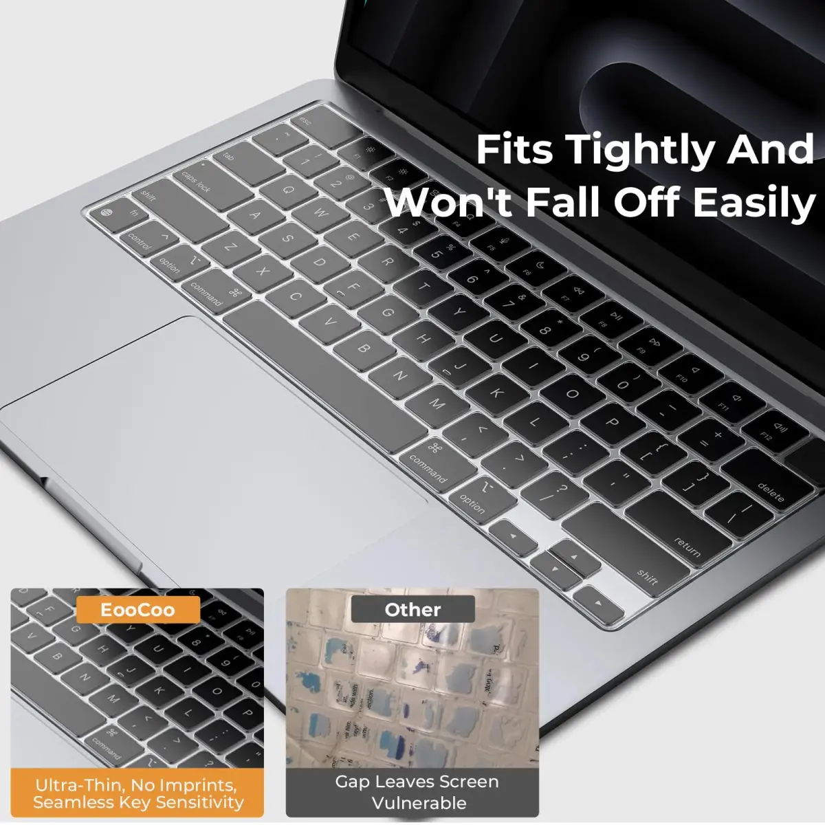 EooCoo Clear Keyboard Cover Skin Protector for MacBook Pro 14/16" & Air 13/15" | Ultra-Thin TPU - view 7
