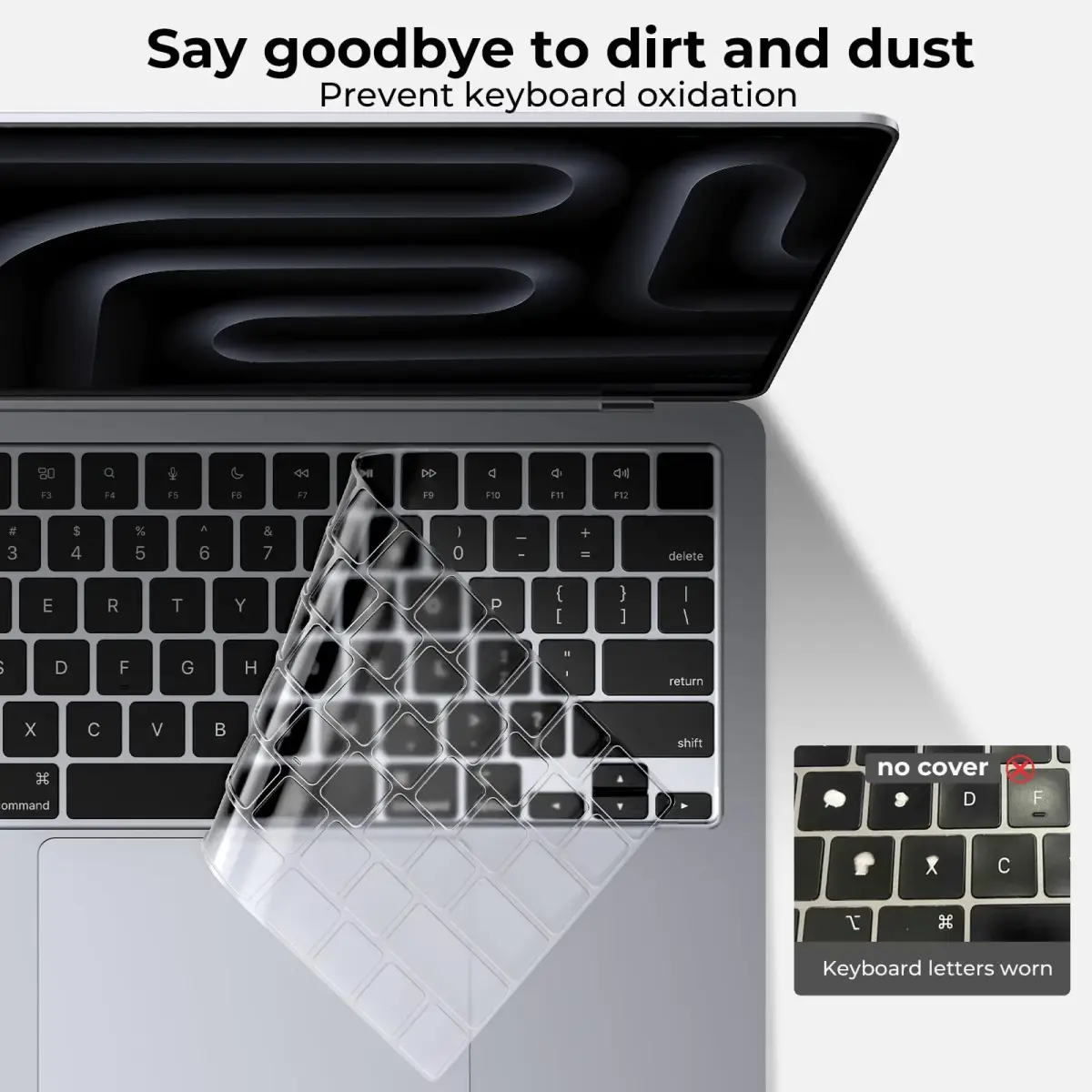 EooCoo Clear Keyboard Cover Skin Protector for MacBook Pro 14/16" & Air 13/15" | Ultra-Thin TPU - view 3