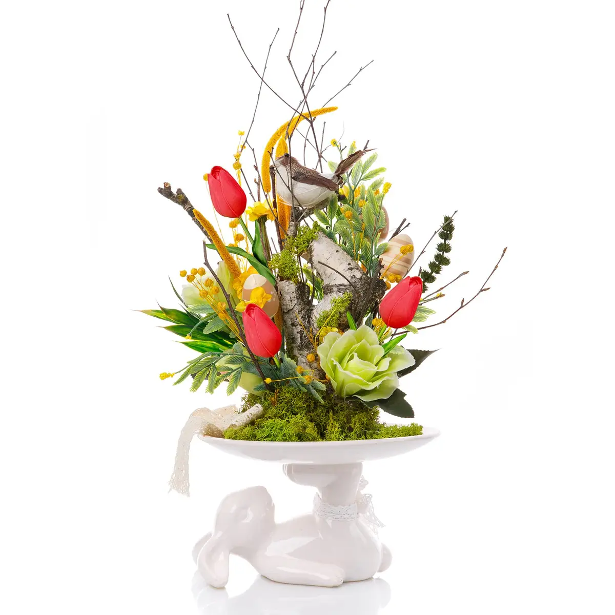 Winlyn Red 20 Pcs Artificial Tulip Flowers 34.8 cm (13.7") | Real Touch PU Blooms for Spring Decor - view 7