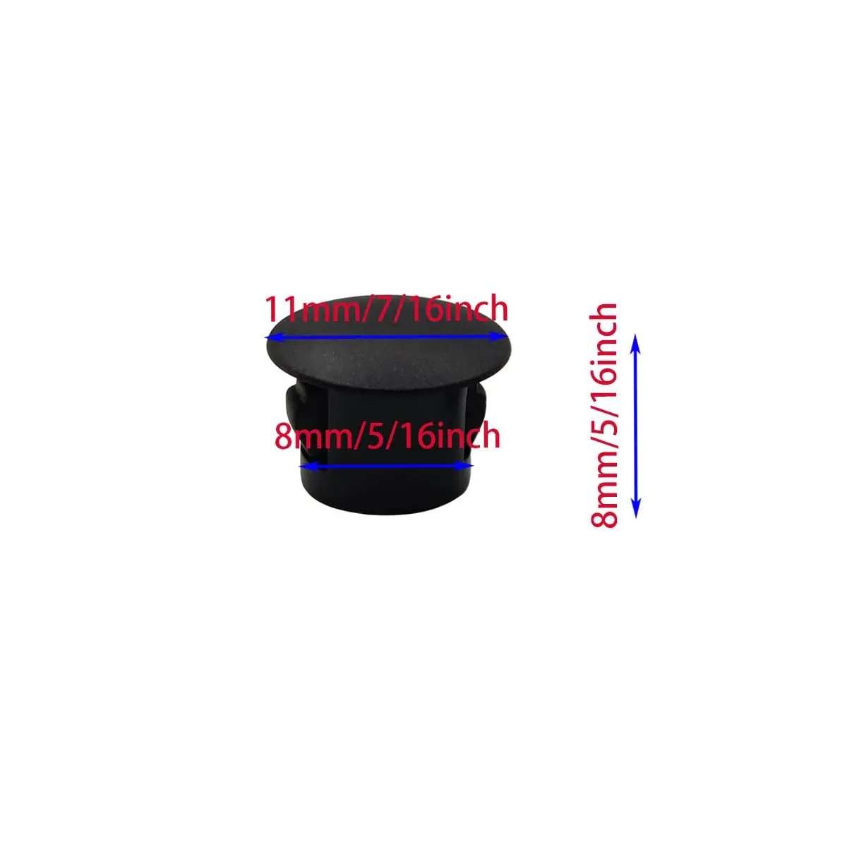 ZYYC Black Hole Plugs 8mm (5/16") Plastic Hole Plugs, 30 Pcs | For Furniture Cabinet Insert End Caps - view 3
