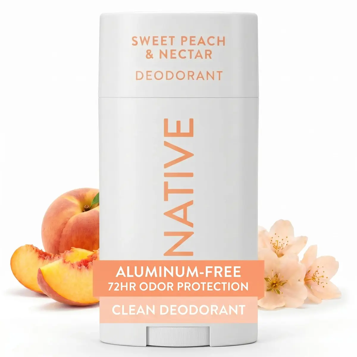 Native Natural Deodorant Sweet Peach & Nectar 75g (2.65oz) | 72-Hour Odor Control - main product image