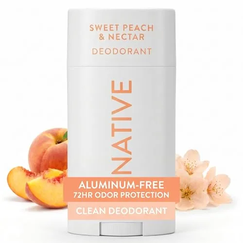 Native Sweet Peach & Nectar Natural Deodorant Stick, 72-Hour Odor Control, 2.65oz | Aluminum-Free Protection - main product image