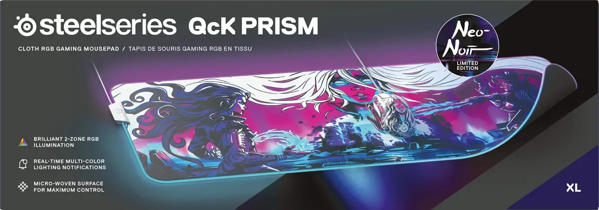 SteelSeries QcK Prism XL Gaming Mouse Pad with Neo Noir Design | Dynamic 2-Zone RGB Illumination - view 6