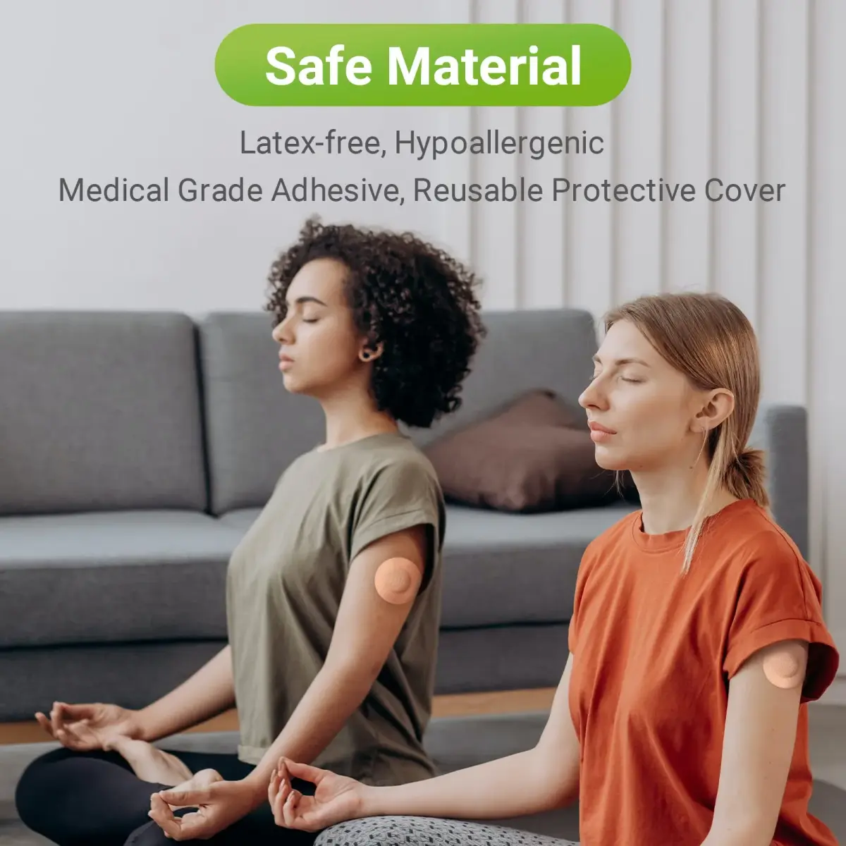 KOVOQ Freestyle Libre 2 & Plus Sensor Covers with Hardshell - 40 Patches + 2 Covers (Tan) | Waterproof & Hypoallergenic - view 7