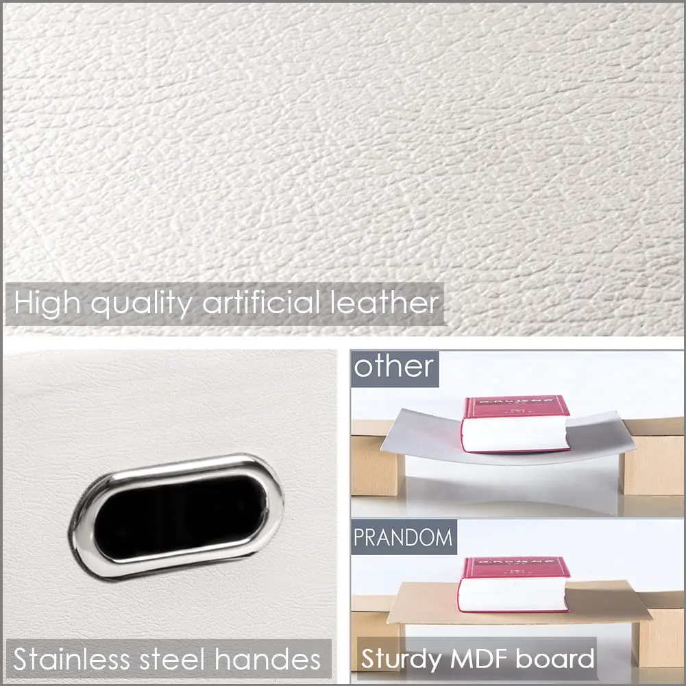 PRANDOM Leather Foldable Cube Storage Bins 11x11 inch | Space-Saving Organizer for Shelves & Closet (28cm x 28cm x 28cm) - view 4
