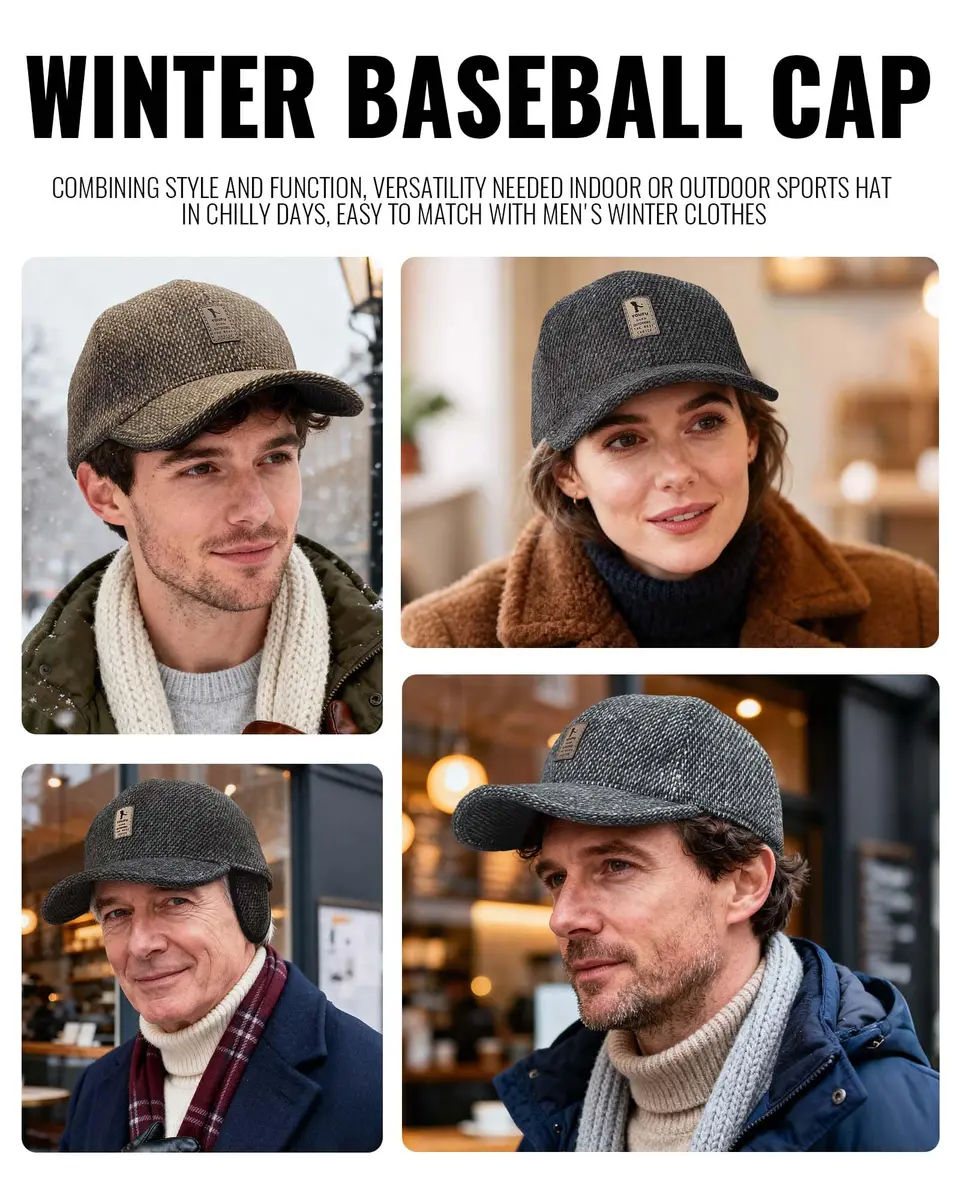 CLAPE Fitted Herringbone Tweed Baseball Cap for Women | Sun & Sun Protection (70-120 chars) - view 4