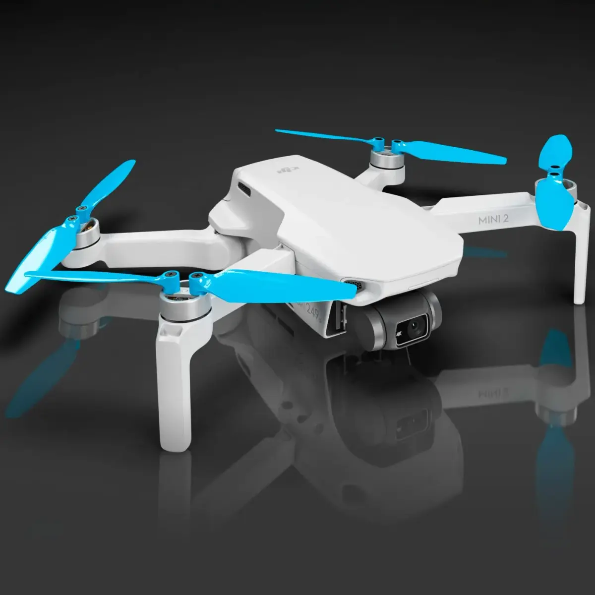 Master Airscrew Stealth Propellers for DJI Mini 2/SE/4K Blue | Quieter Flights & Longer Flight Time - view 2