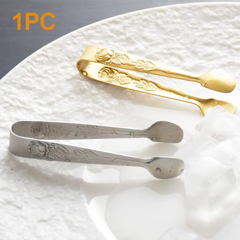 Saycker Mini Serving Tongs 10.5cm Rose Pattern Stainless Steel for Sugar & Appetizers - view 5