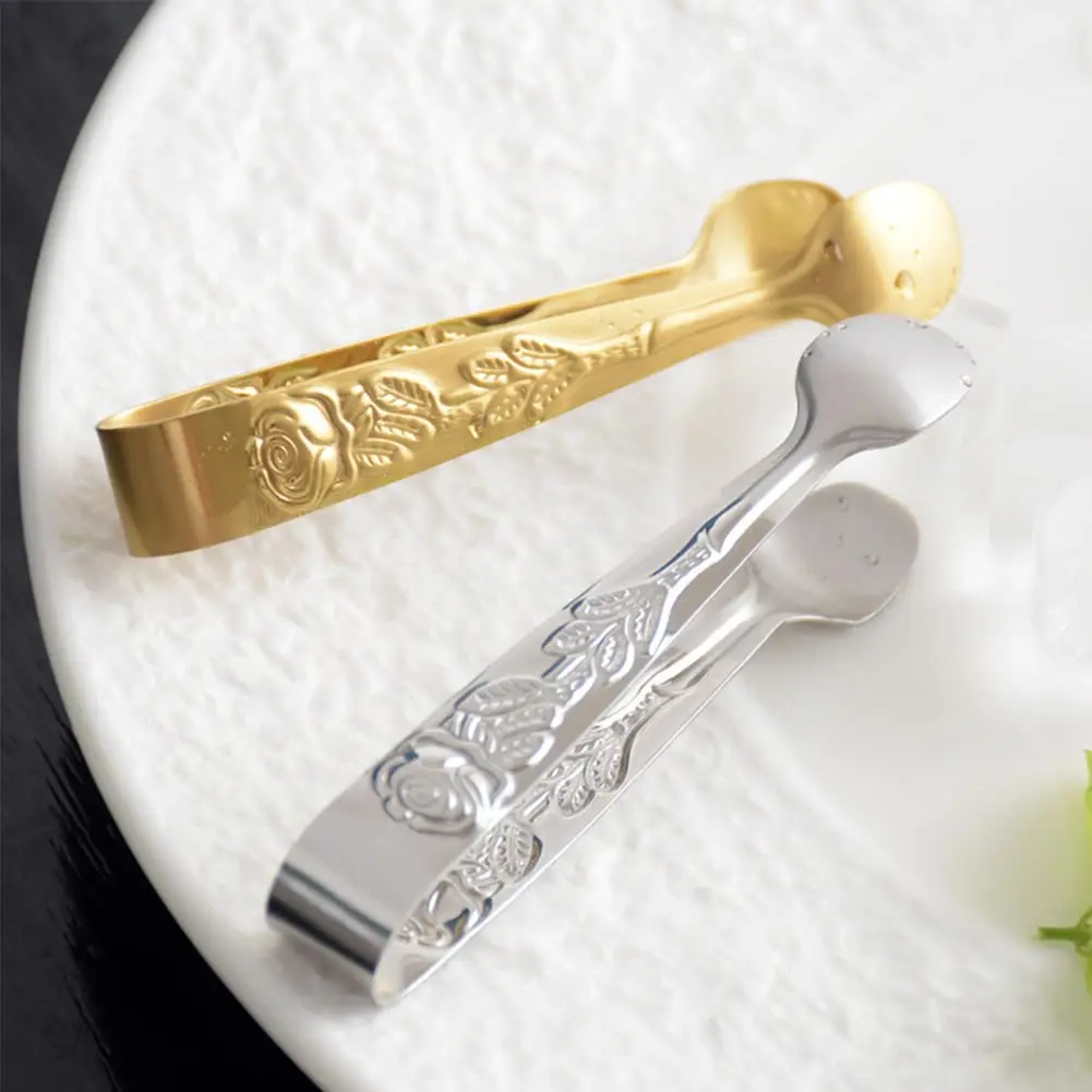 Saycker Mini Serving Tongs 10.5cm Rose Pattern Stainless Steel for Sugar & Appetizers - view 8
