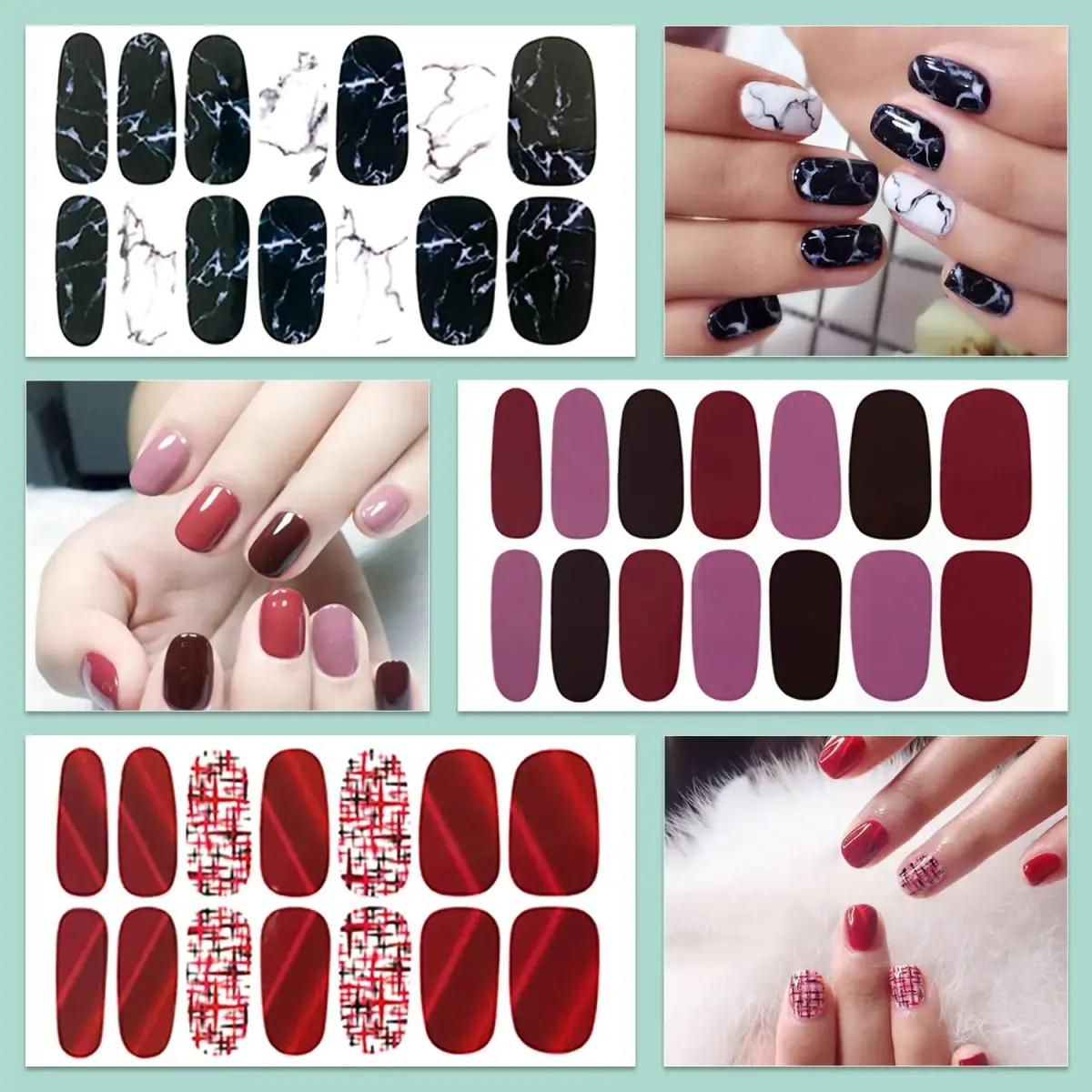 WOKOTO Moon Stars Nail Polish Strips 20 Sheets | Gradient Nail Stickers for Women - view 7