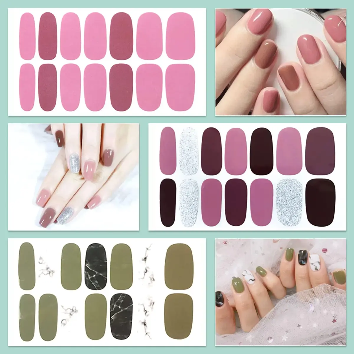 WOKOTO Moon Stars Nail Polish Strips 20 Sheets | Gradient Nail Stickers for Women - view 8