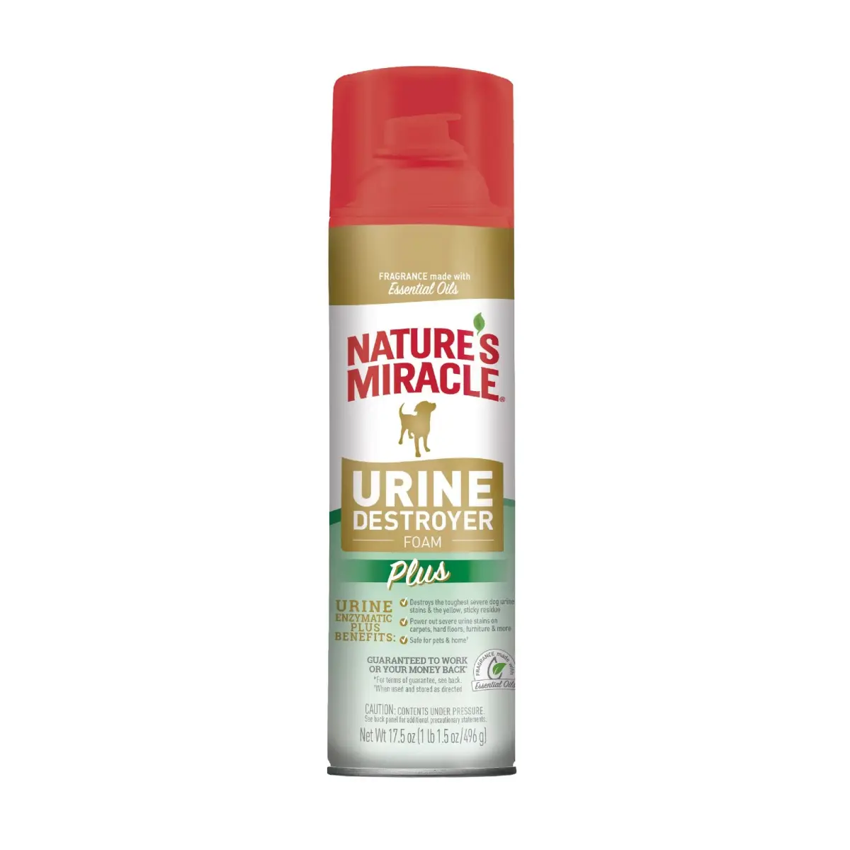Nature's Miracle Dog Urine Destroyer Plus Foam 492ml (17.5 Fl Oz) | Enzymatic Cleaner for Tough Dog Urine Stains - main product image