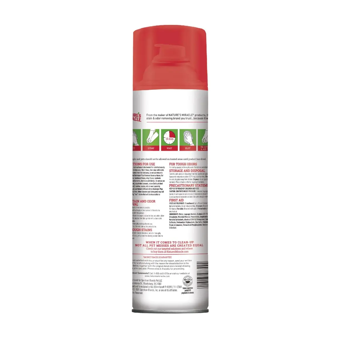 Nature's Miracle Dog Urine Destroyer Plus Foam 492ml (17.5 Fl Oz) | Enzymatic Cleaner for Tough Dog Urine Stains - view 2