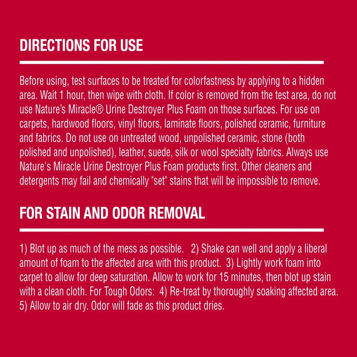 Nature's Miracle Dog Urine Destroyer Plus Foam 492ml (17.5 Fl Oz) | Enzymatic Cleaner for Tough Dog Urine Stains - view 3