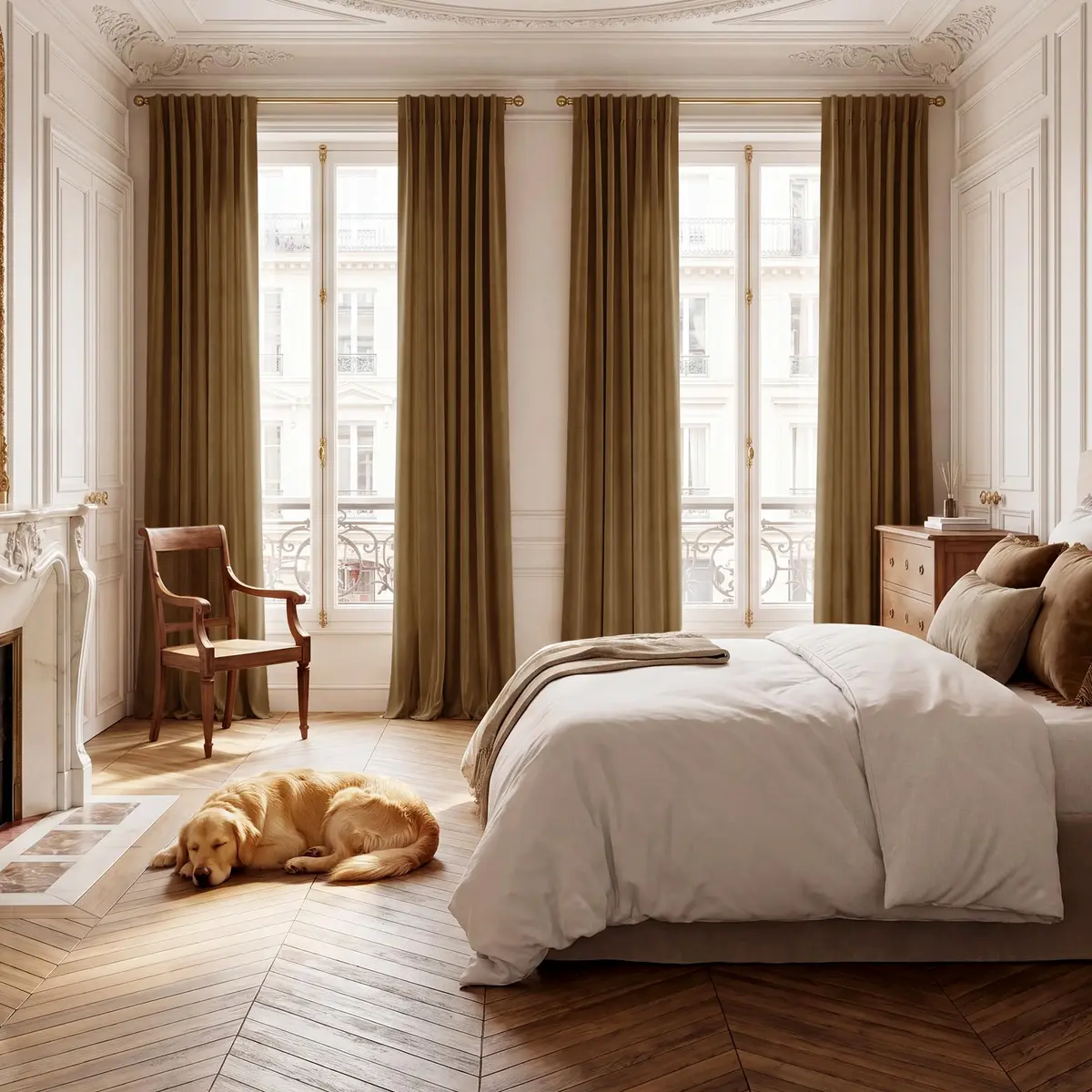 StangH Gold Brown Velvet Curtains for Living Room | Room Darkening, Thermal Insulation, Vintage Boho Style - view 8