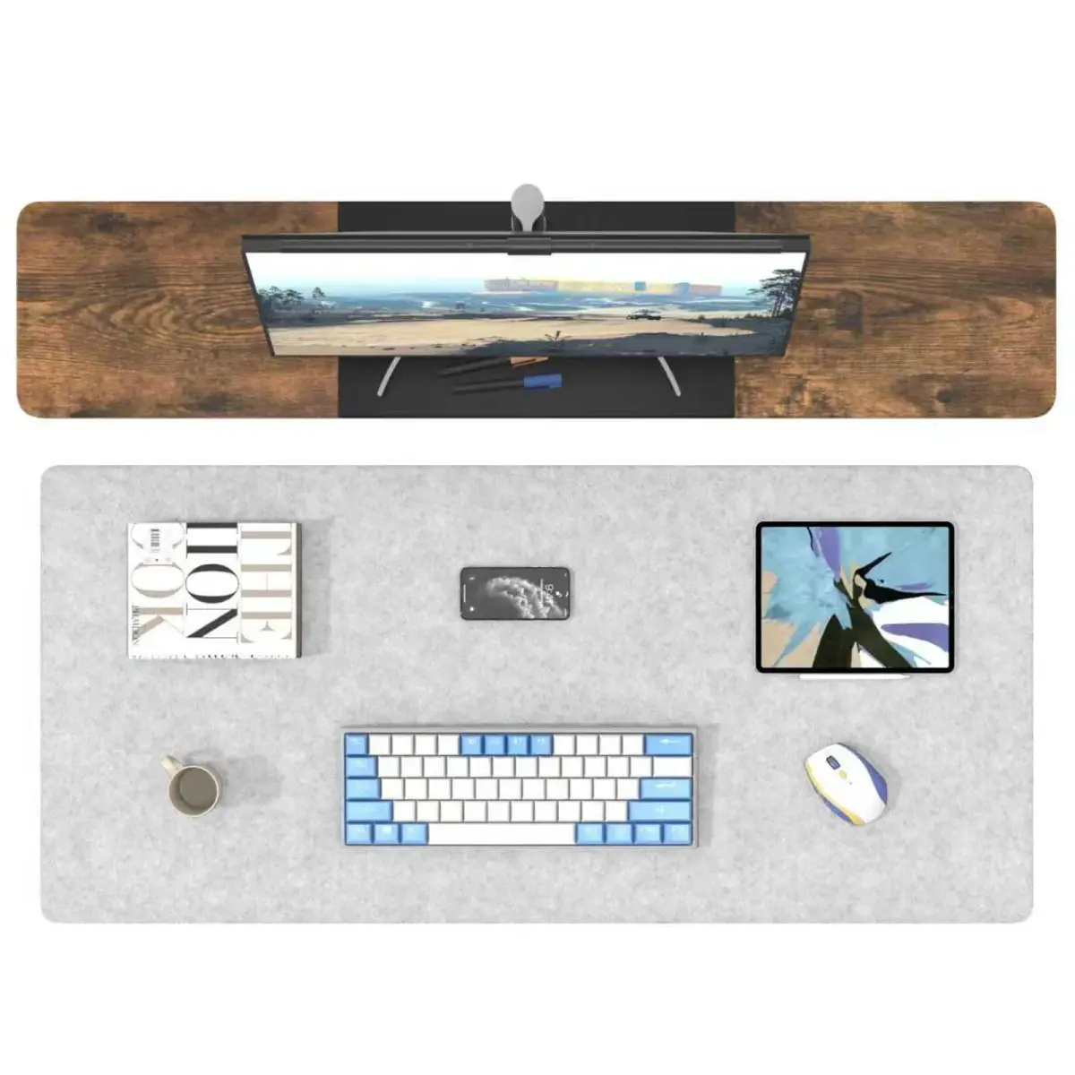 DAWNTREES Non-Slip Felt Desk Mat 90cm x 40cm (36"x16") | Protects Desks from Scratches and Spills - view 4