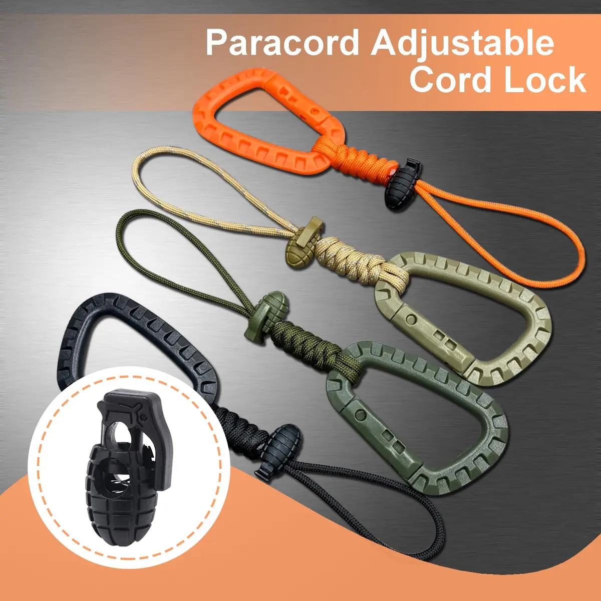 CooBigo Plastic Cord Lock Stopper 50 pcs | Spring Toggle for Paracord & Shoelaces - view 3
